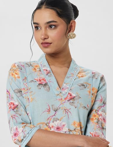 Image of BIBA Polyester Printed Straight Casual Kurtas
