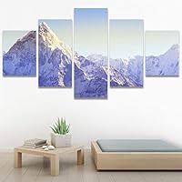 SIGNWIN 5 Panel Canvas Wall Art Modern Art Expressive Landscape Modern Mountain Top Multicolor Photography for Home Decorations Ready to Hang - 60