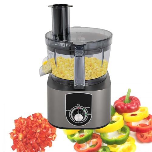 Procesador De Alimentos - Picadora De Verduras EléCtrica De 600 W Con Cuchillas, Moldes Para Cortar En Cubos De 8/10 Mm, Cortadora AutomáTica De Verduras De 100 Kg/H Con Tolva De,Black