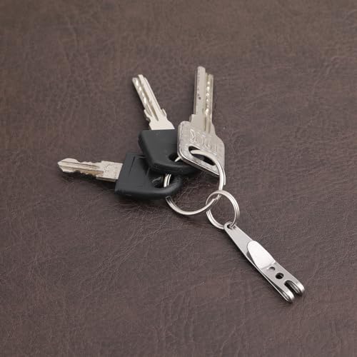 2 Stück Schlüsselhalter mit Schlüsselanhänger Edelstahl Taschenclip Outdoor Gürtelclip Mehrzwecker Taktische Clip Keyring Aufhängetaschenclip für Schlüsseln Taschenlampen Täglichen Gebrauch