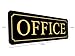MolnijaPro - The Office Door Sign for Your Home and Business with Bigger Gold Letters - Bright Acrylic Self-Adhesive Sign 9×3 in with Double Sided 3M Tape - Quick and Easy Installation Without Any Tools