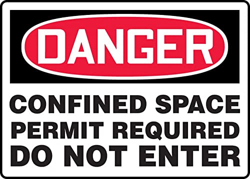 Panneau danger espace confiné Accuform anti corrosion Aluma-Lite