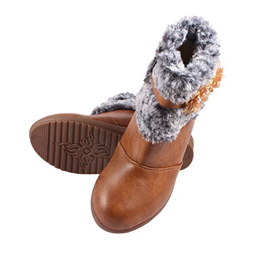 Image of Brown Long Shoes Booties for Baby Girls of 3 Years | 4 Years | 5 Years | 6 Years | 7 Years | 8 Years | 9 Years