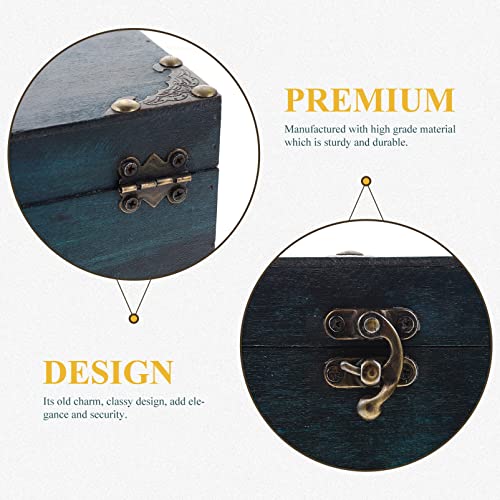 Cabilock Box Small Home Retro Lock Dormitory Earring Hasp Tabletop Trinket Green Wooden For Decor Antique Trinkets Treasure Decorations: Boys Decorative Container Kids Chest #TOP5