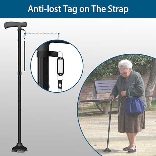 image for BONTEC Foldable Walking Cane for Men & Women, Aluminium Collapsible Wa
