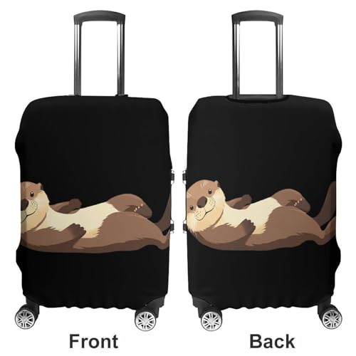 Lying Water Otters Luggage Covers Washable Travel Suitcase Cover Elastic Baggage Protector3