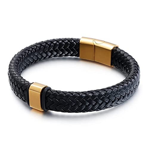 Bracelet en cuir tressé élégant à offrir pour un anniversaire au style punk fantaisie unique