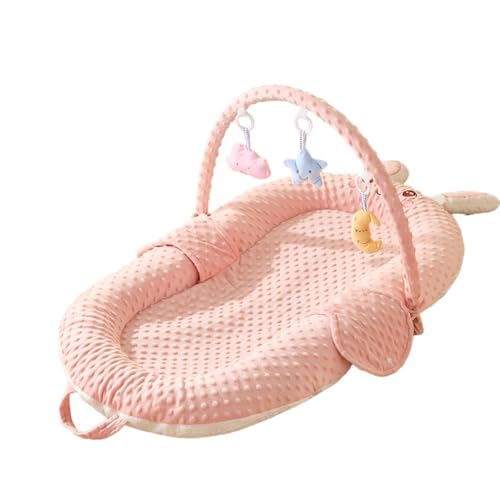 Effonek ベビーアンチプレッシャーベッド睡眠アーティファクトポータブル折りたたみソフトで快適な通気性スロープマットベビーベッド (ピンク,スタイルC)