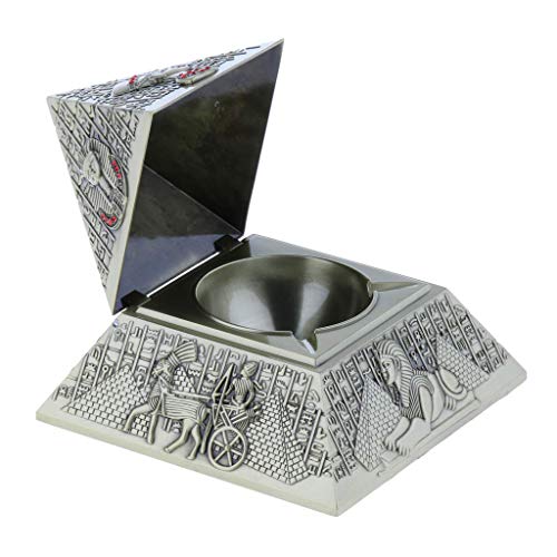 Cendrier pyramide vintage en métal bronze pour décoration de maison - 7