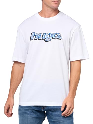 HUGO Men's Wavy Logo Cotton T-Shirt