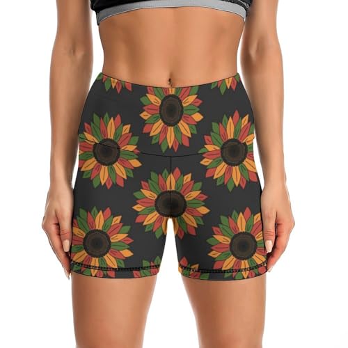 JYYAU Black History Month 2023 High Waist Yoga Shorts for Women Athletic Shorts Leggings Running Pants