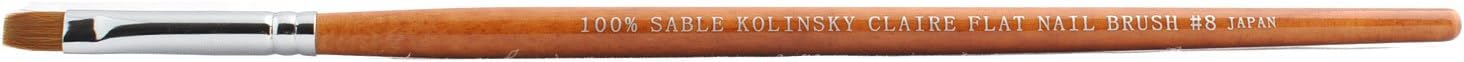 Creme 100% sable kolinsky claire flat nail brush #8 by creme beauty