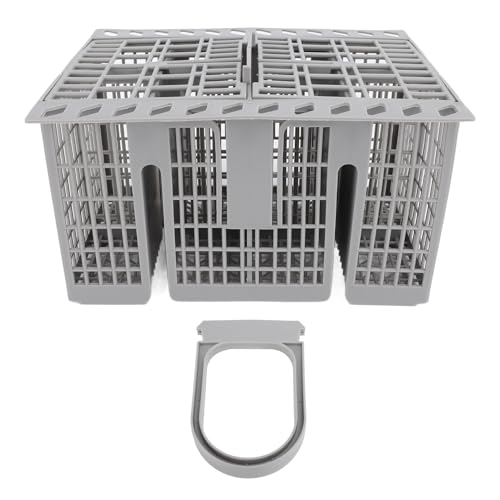 CHEOTIME Cesta para cubiertos para cubiertos de lavavajillas, ABS 8 compartimentos 2 tapas C00257140 C00386607 Cesta para cubiertos universal para lavavajillas