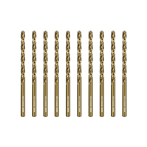 SALI Cobalt Drill Bit Set 10Pcs 5/32 M35 High Speed Steel Jobber Length Drill Bit Kit for Hardened Metal Stainless Steel Cast Iron Wood and Plastic with Index Storage Case