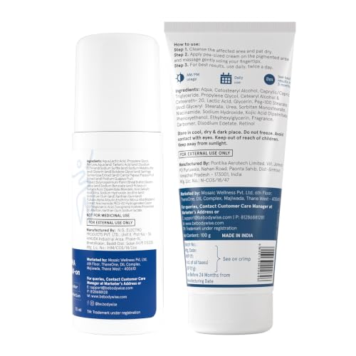 Image of Be Bodywise Advanced Pigmentation Kit | With 6% AHA BHA Aqua Underarm Roll-On (75ml) & Pigmentation Repair Cream (100g) | Reduces Body Odor, Fades Pigmentation & Corrects Uneven Skin Tone
