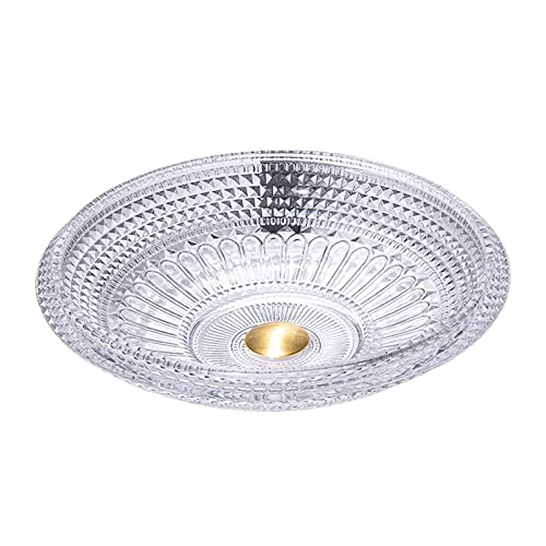 JMXD Lavabo sobre Encimera Cristal Lavamanos de Baño Vidrio Redondo Transparente Lavabo Sanitario Cuarto de Baño con Válvula Desagüe (No Incluye Grifo) Cover