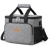 Lifewit Large Lunch Bag Insulated Lunch Box Soft Cooler Cooling Tote for Adult Men Women, Gray 24-Can (15L)