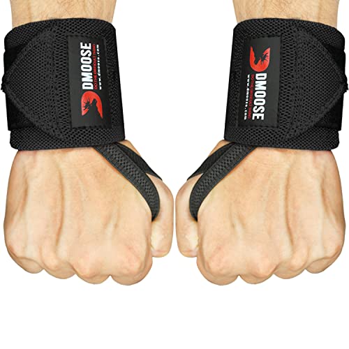 Protège Poignet Musculation avec Velcro Fort et Double Couture DMoose Fitness