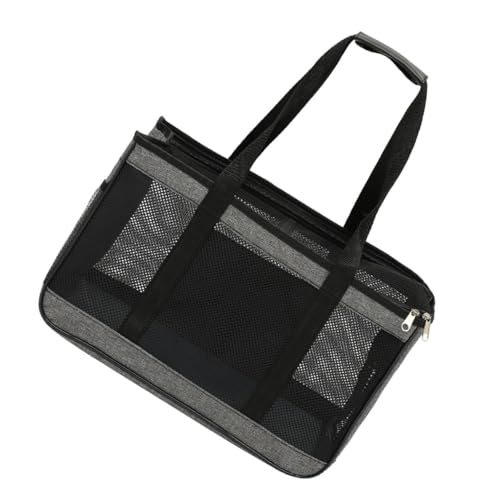 BAZEITFLOW 大型通気性ペットキャリーキャットバッグ 折りたたみ式の猫用 小型犬用キャリアバックパック 大型 グレー色 多用途で持ち運び便利なアウトドアキャリーバッグ