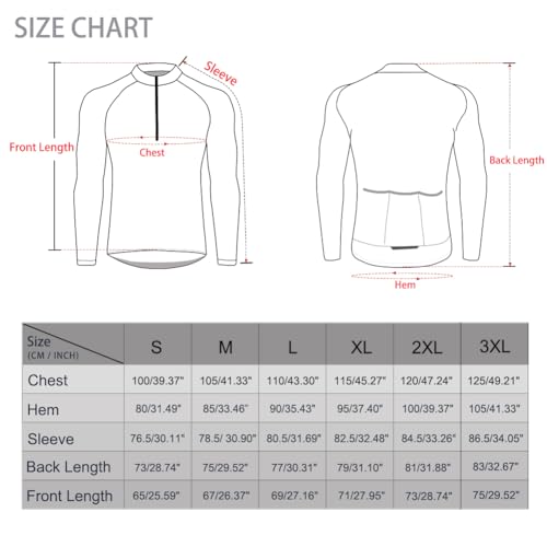 MEETWEE Men's Cycling Jersey, Long Sleeve Cycle Tops Riding Jerseys Biking Shirt Bicycle Clothes with Quick Dry Breathable Fabric - Image 7