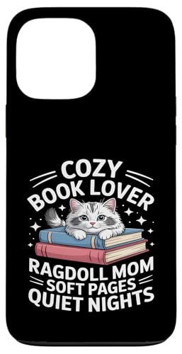 Cozy Book Lover Ragdoll Mom �\�t�g�y�[�W �Â��Ȗ� �X�}�z�P�[�X iPhone 13 Pro Max �p