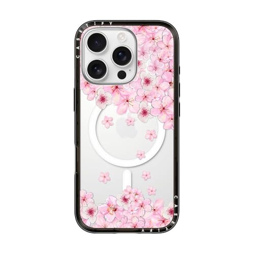 CASETiFY �R���p�N�g iPhone 16 Pro �P�[�X [MagSafe�Ή�/���^ �y��/�ϏՌ�] - SAKURA CHERRY SATURDAY - �u���b�N