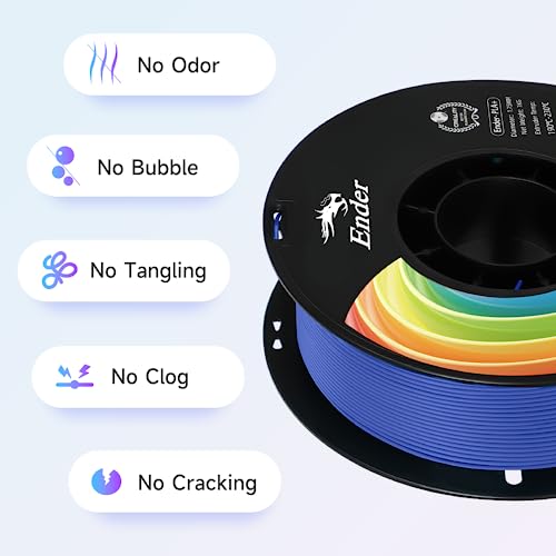Image of Creality 3D Printer Filament, PLA Plus Filament 1.75mm Rainbow, PLA Pro Toughness Upgraded Dimensional Accuracy + /- 0.03mm, 1KG Spool(2.2lbs) Ender PLA+ Filament for Most 3D Printer