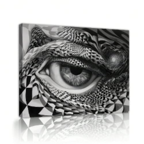 Affiches yeux noirs et blancs impression toile abstraite moderne XINBAO 80x120cm pour salon