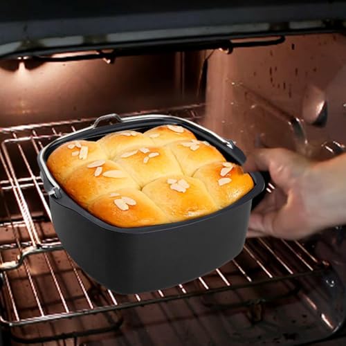 Genérico Sartén para Freidora De Aire - Molde para Pasteles Cuadrado Metal | Molde para Hornear para Freidoras Moldes Metálicos para Freidora De Aire Caliente De Uso Alimentario Apta para Tartera - imagen 2