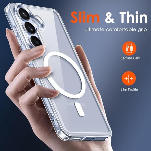 Image of DIZORO Magnetic Compatible with Samsung Galaxy S26 Plus 5G Case Clear [Compatible with MagSafe][Anti-Yellowing][Built-in 4 Airbags][Military Grade Protection] Samsung S26 Plus Phone Back Cover