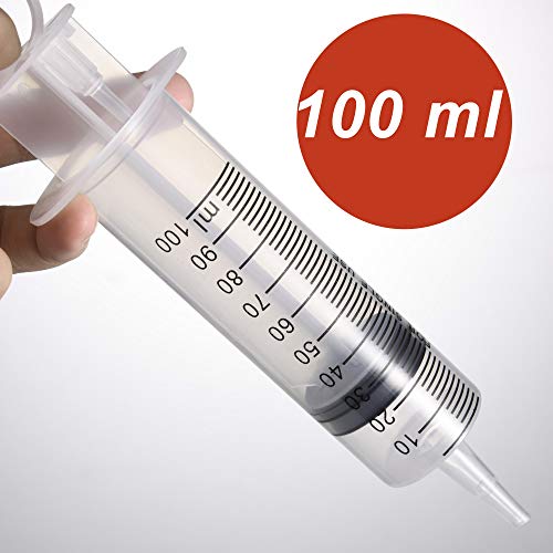 Image of 2 Pack Large Syringes (100 ML), Plastic Garden Industrial Syringes for Scientific Labs, Measuring, Watering, Refilling, Filtration Multiple Uses ,More Size Choice:150ML