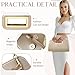 VASCHY Clutch Purse for Women,Fashion Vegan Leather Cut-Out Handle Evening Handbag Crossbody Shoulder Bag for Wedding,Party Golden