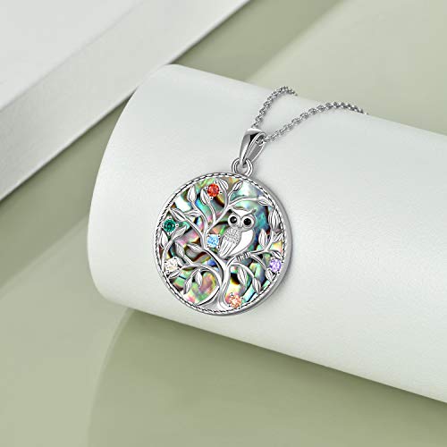 Sterling Silver Owl Tree of Life Necklace Owl Pendant Jewelry Gifts for Women3