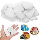15 Piezas Piedras Decorativas Guijarros, 5-8 cm Piedras para Pintar, Piedra Blanca Jardin, Guijarros Decorativos Planas Blancas para DIY Manualidades, Arena Decorativa, Decoración de Acuarios