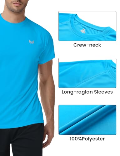 Image of Corna Men's Short Sleeve T-Shirts, Lightweight Men's Workout Shirt, UPF 50+ Sun Protection Athletic Dry Fit Shirts for Men