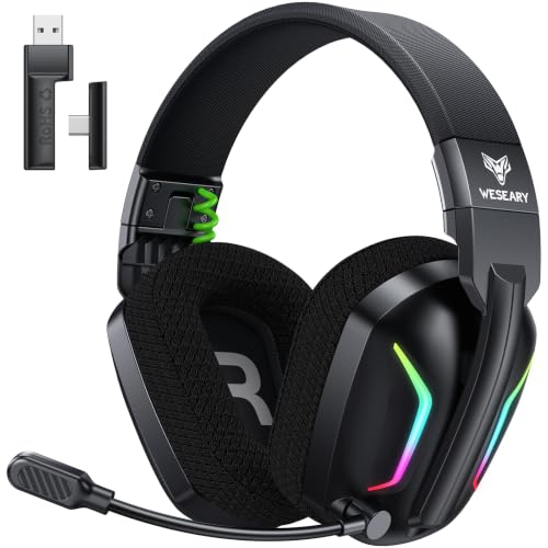 WESEARY Gaming Headset Wireless mit Mikrofon für PS5 PS4 PC Switch Handy – Ansicht 1