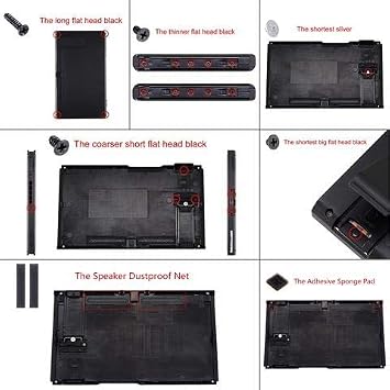 eXtremeRate Soft Touch Grip Black Console Back Plate DIY Replacement Housing Shell Case for Nintendo Switch Console with Kickstand JoyCon Shell NOT Included
