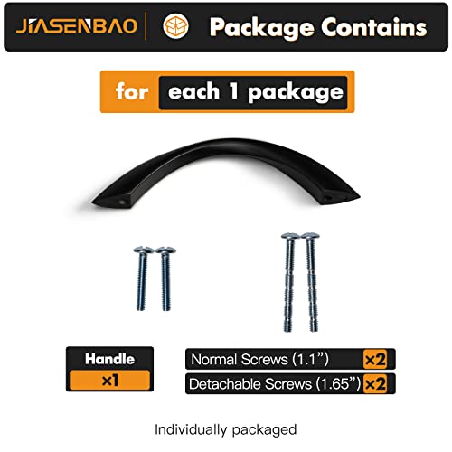 Image of Black Cabinet Pulls 3 Inch Arch Twisted Matte Black Handles Drawer Kitchen Cupboard Bathroom Dresser Cabinet Hardware Zinc Alloy 10 Pack