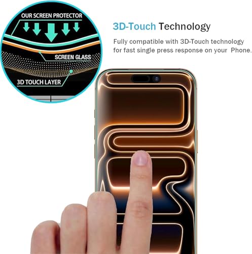Image of FabeKee Tempered Glass Screen Protector Compatible For Black Cellphone With Edge To Edge Coverage And Easy Installation Kit (Transparent, iPhone 17 Air)