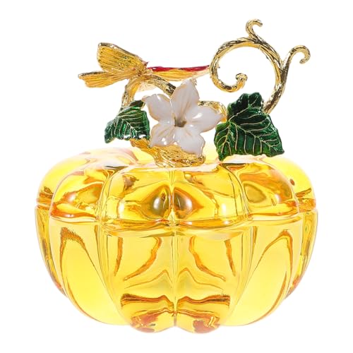 Scatola portagioie a forma di zucca in vetro statuette di zucca scatole artigianali anelli orecchini scatola portaoggetti per raccolti autunnali decorazioni da tavola
