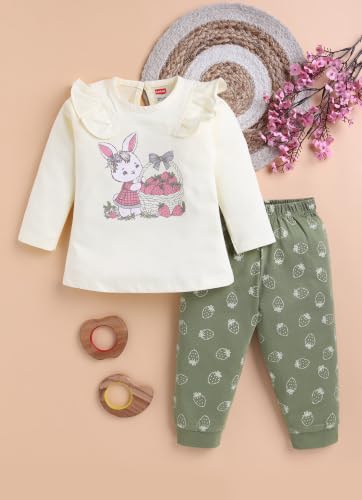 Image of LuvLap Baby Girls Regular Fit 100% Cotton Half Sleeves Girls Top CoSet Pack of 2