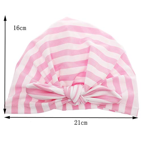 OWSOO Gorro listrado para bebê menina com gorro primavera outono turbante recém-nascido chapéus infa
