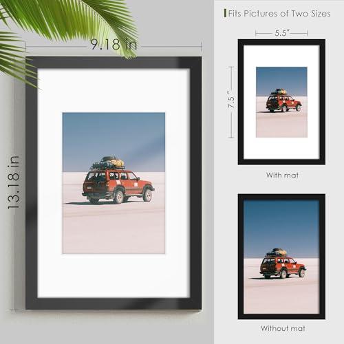 8x12 Picture Frame Sef of 10, Display Pictures 6x8 with Mat or 8 x 12 Without Mat, Photo Frame Collage for Wall Gallery Decor, Wall Mounted, Black