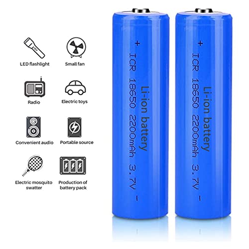 18650 Rechargeable Battery, 3.7V Lithium Battery, Li-Ion Rechargeable Batteries, 2200Mah Large Capacity 18650 Batteries Button Top Battery #TOP5