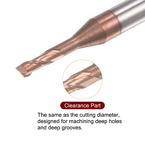 Image of HARFINGTON Square Nose End Mill 4mm Shank 2mm x 10mm Titanium Coated Solid Carbide Long Reach Extended Neck 2 Flutes CNC Router Bit Milling Cutter for Stainless Steel Alloy Hardened Steel