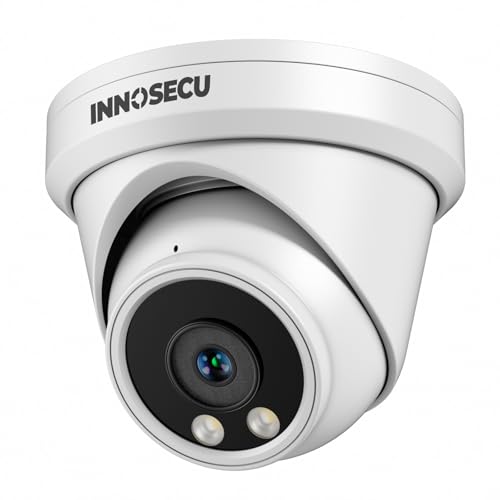 INNOSECU 5MP Outdoor PoE Dome Camera, Wired IP Security Camera, IP67, 110° 2.8mm Wide Angle Lens, 30M Night Vision, Built-in Microphone, Human Detection