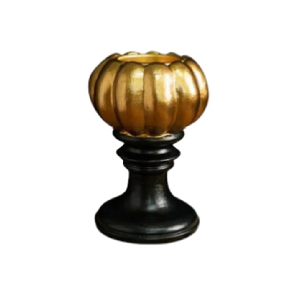 CTRLZS Halloween Decoration Pumpkin Candle Holder Ornament Desktop Decoration Candle Holder Resin Candle Holder Ornament Round