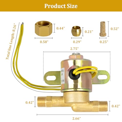 4040 Solenoid Valve for Humidifier - 24V Water Valve Compatible with April aire Whole House Humidifier Models 400 500 600 700 220 224 - Replaces B2015-S85 B2017-S85, Yellow by IDEASURE - Image 3