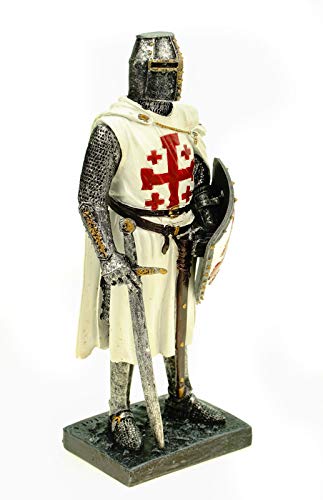 Joh. Vogler GmbH Ritter des heiligen Grabes mit Schwert und Schild 18 cm Figur Templer Skulptur – Bild 3
