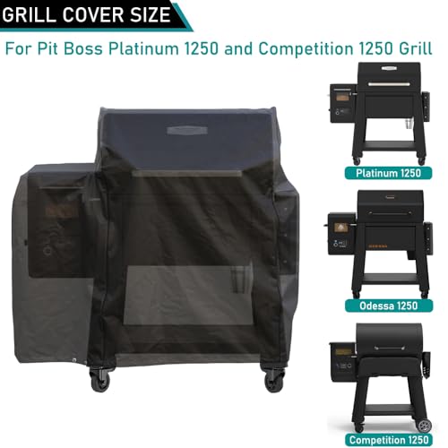 Image of ZJYWSCH Grill Cover for Pit Boss Competition Series 1250, Platinum 1250, Odessa Onyx 1250 Wood Pellet Grill Smoker Heavy Duty PitBoss PB1250CS PB1250PL 1250CS Grill Cover Waterproof